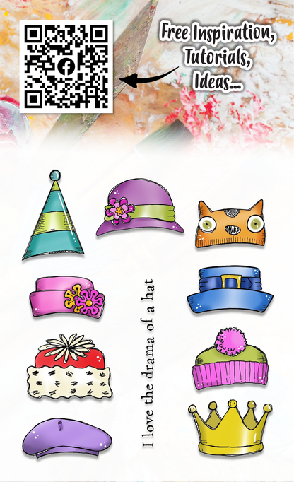 #284 - A6 Clear Stamp Set - Hat Drama