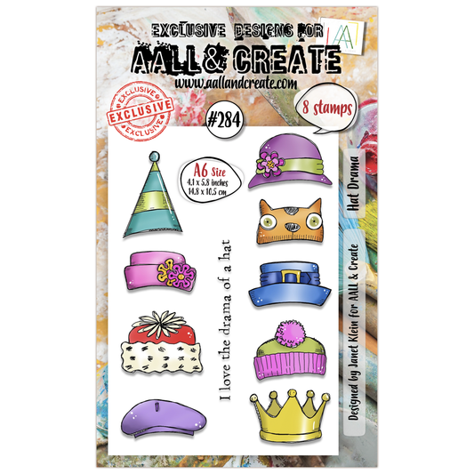 #284 - A6 Clear Stamp Set - Hat Drama