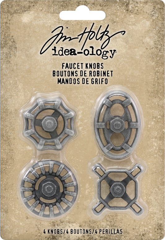 Idea-ology Tim Holtz Metal Faucet Knobs - 4 Pcs