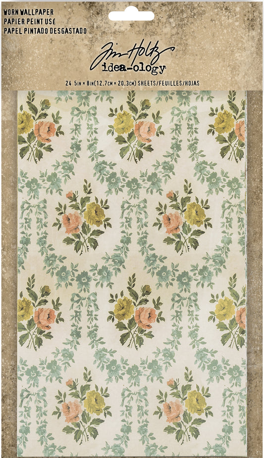 Idea-ology Tim Holtz Worn Wallpaper 5"X8" - 24 Pieces