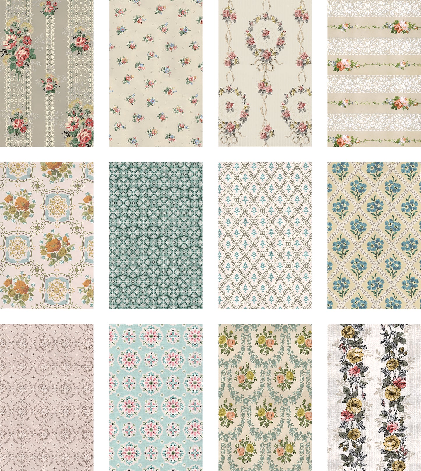 Idea-ology Tim Holtz Worn Wallpaper 5"X8" - 24 Pieces