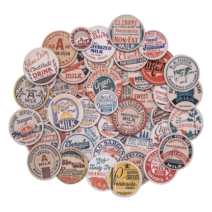 Idea-ology Tim Holtz Chipboard Milk Caps 50 Pcs - Assorted Sizes