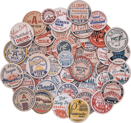 Idea-ology Tim Holtz Chipboard Milk Caps 50 Pcs - Assorted Sizes