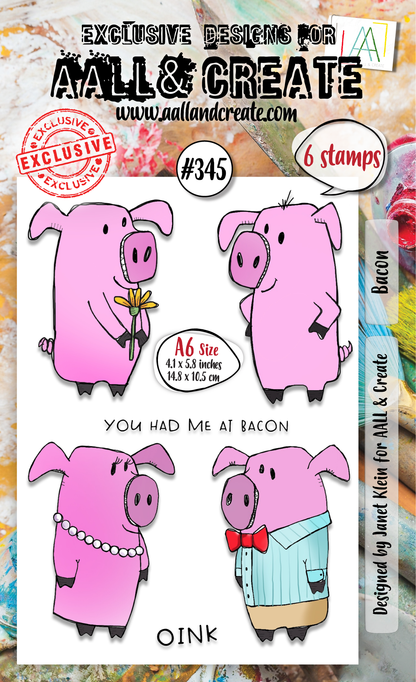 #345 - A6 Clear Stamp Set - Bacon