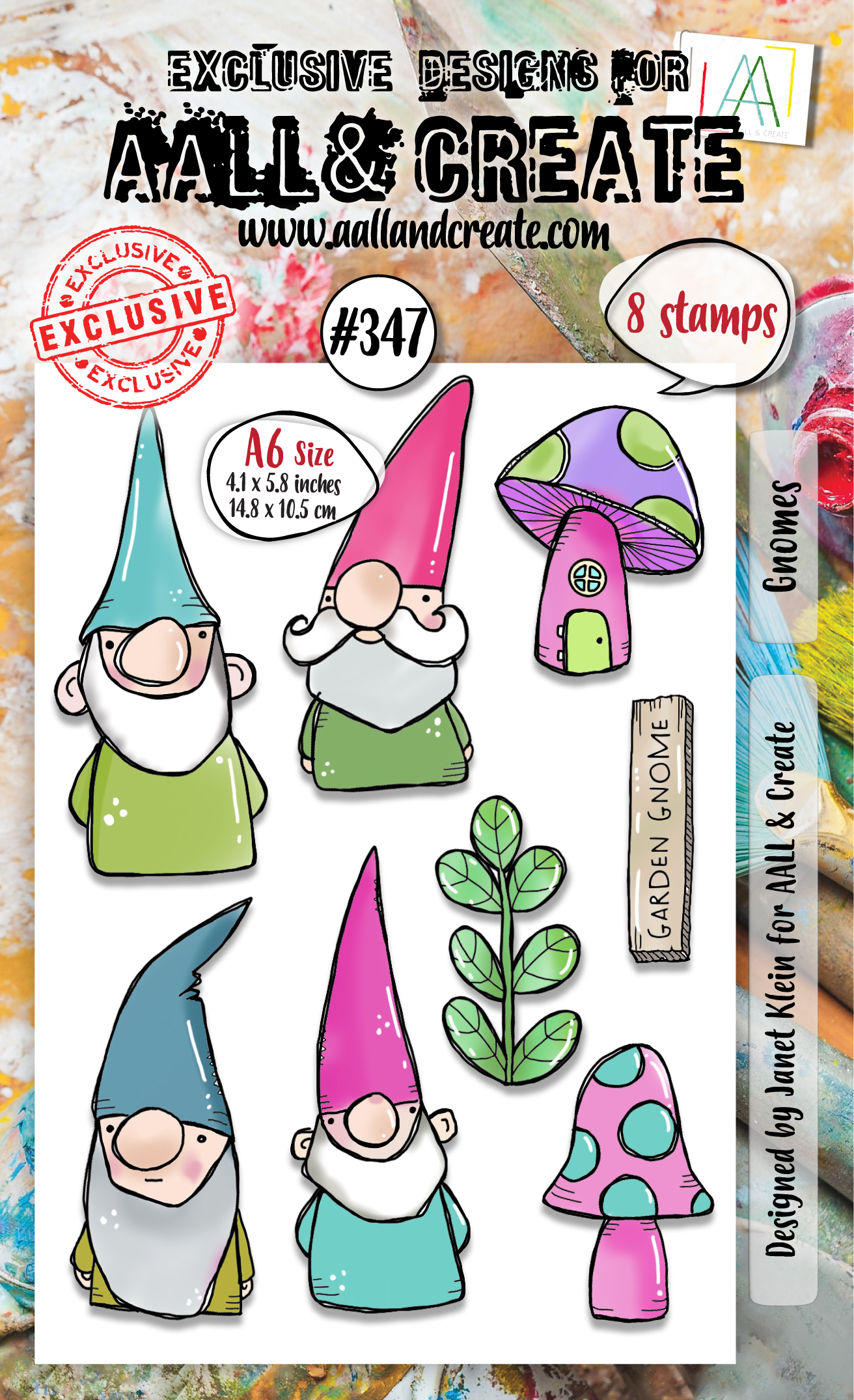 #347 - A6 Clear Stamp Set - Gnomes