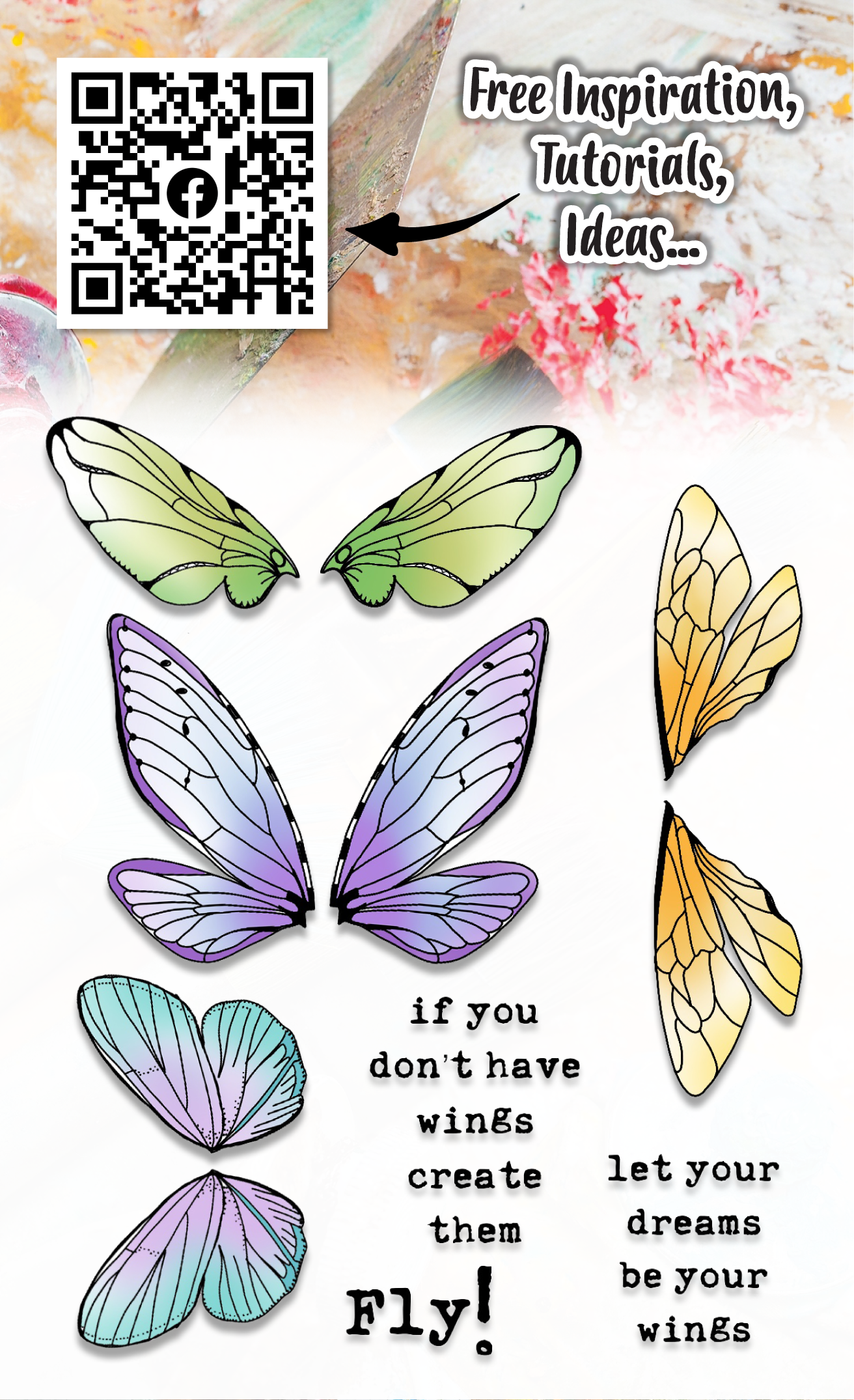 #348 - A6 Clear Stamp Set - Insect Wings