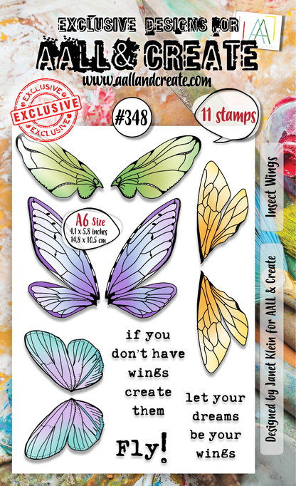 #348 - A6 Clear Stamp Set - Insect Wings