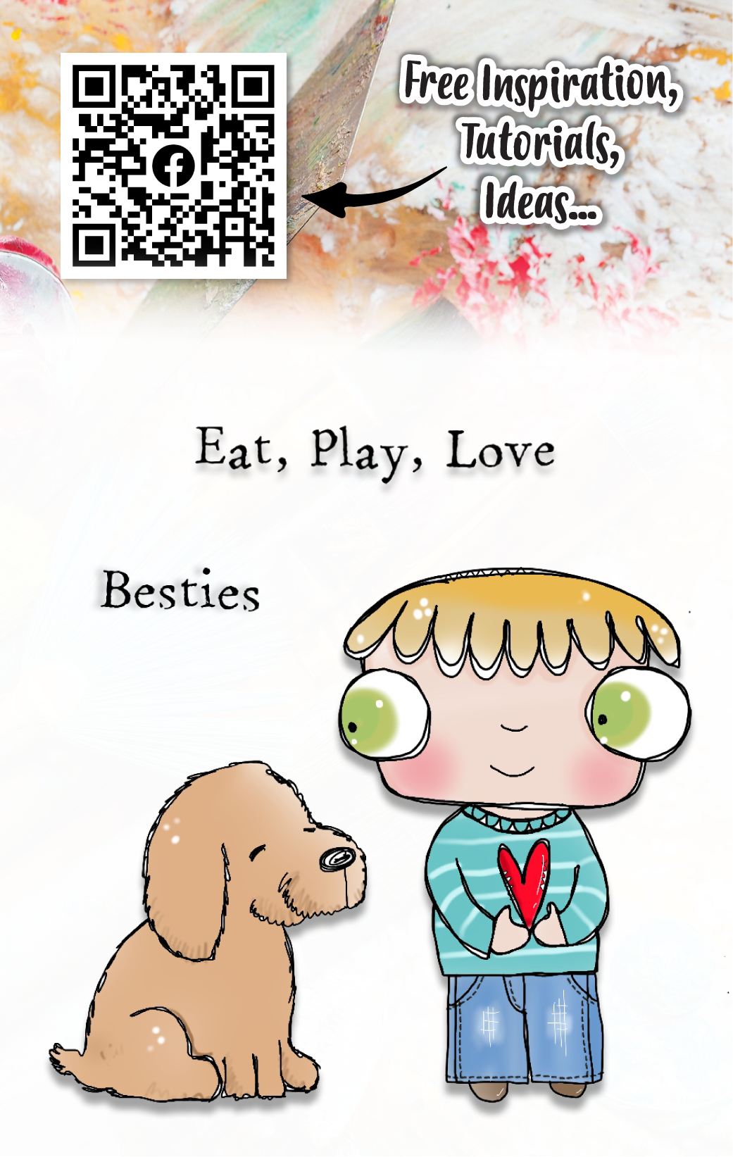 #355 - A7 Clear Stamp Set - Eat Play Love