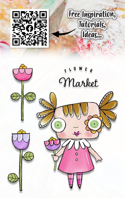 #356 - A7 Clear Stamp Set - Flower Market