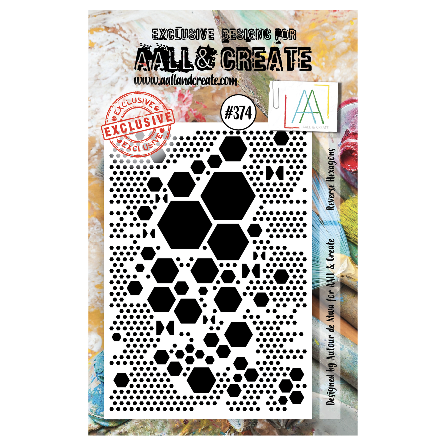 #374 - A7 Clear Stamp Set - Reverse Hexagons