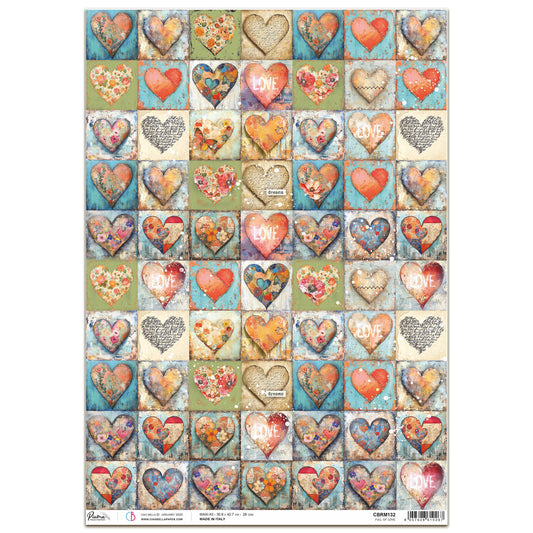 Ciao Bella Majestic Dream Rice Paper A3 Full of  Love (1pc)