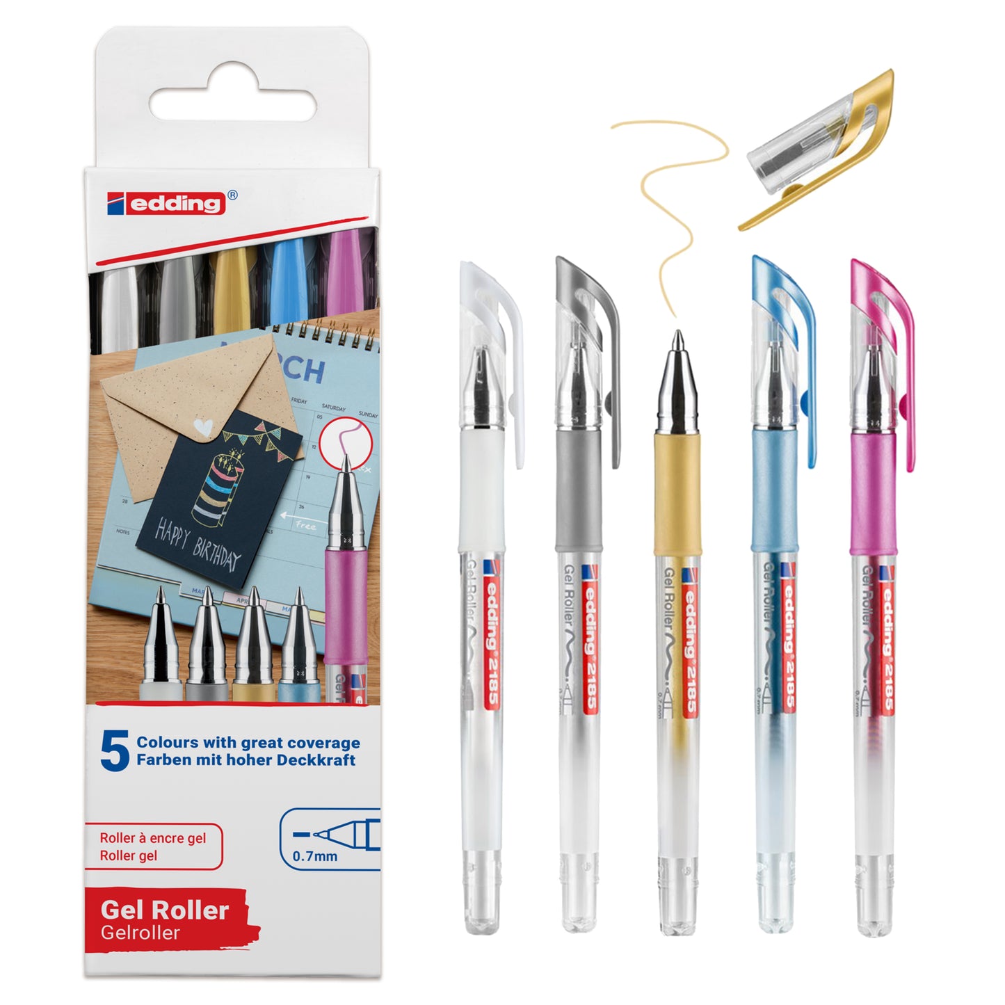 Edding e-2185 Gel Roller Set (5pcs)