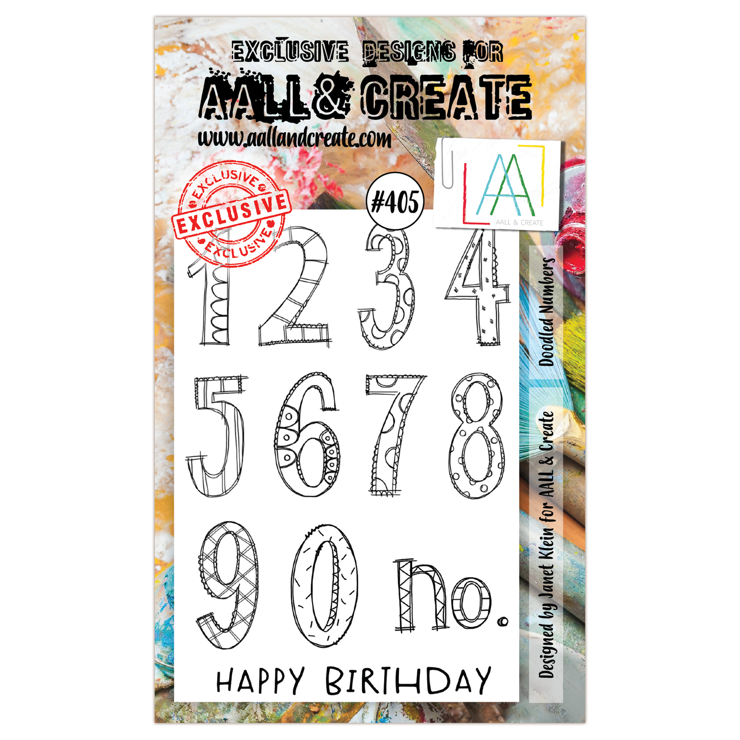 #405 - A6 Clear Stamp Set - Doodled Numbers