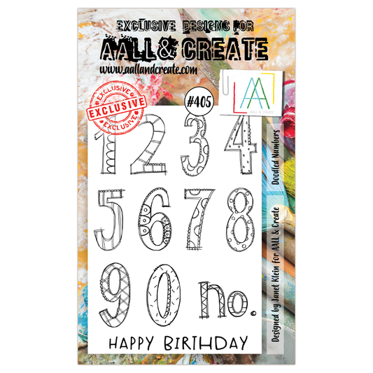 #405 - A6 Clear Stamp Set - Doodled Numbers