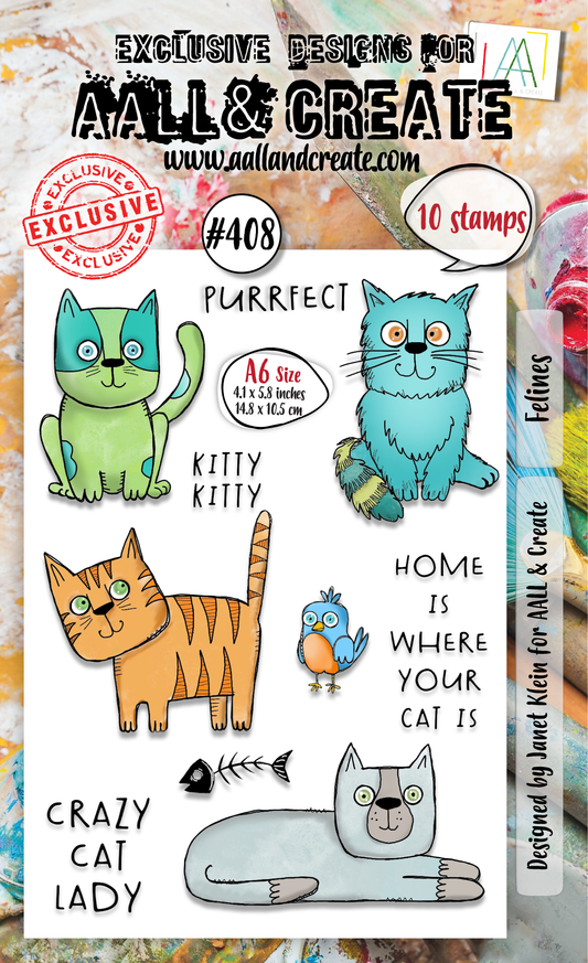 #408 - A6 Clear Stamp Set - Felines