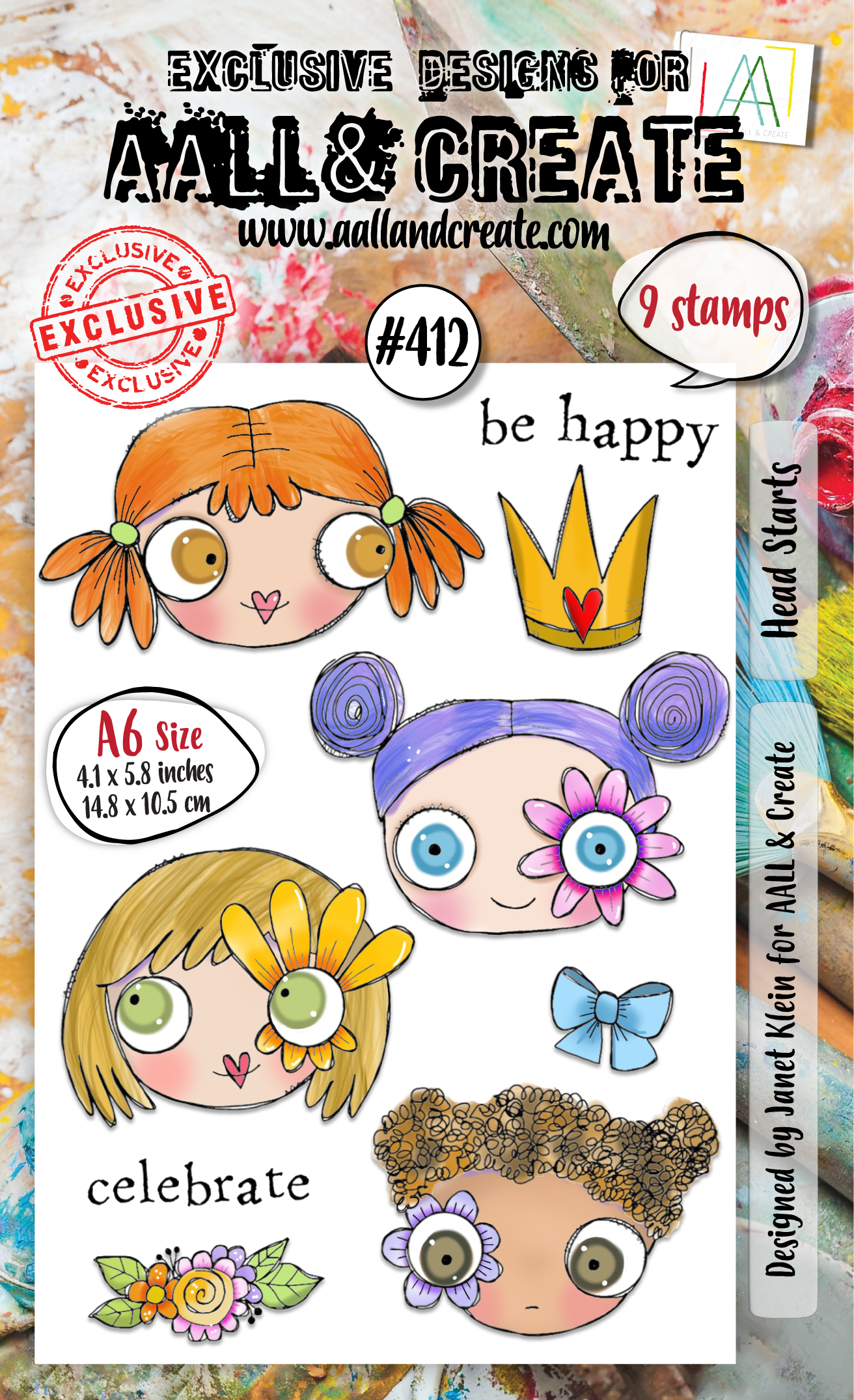 #412 - A6 Clear Stamp Set - Head Starts