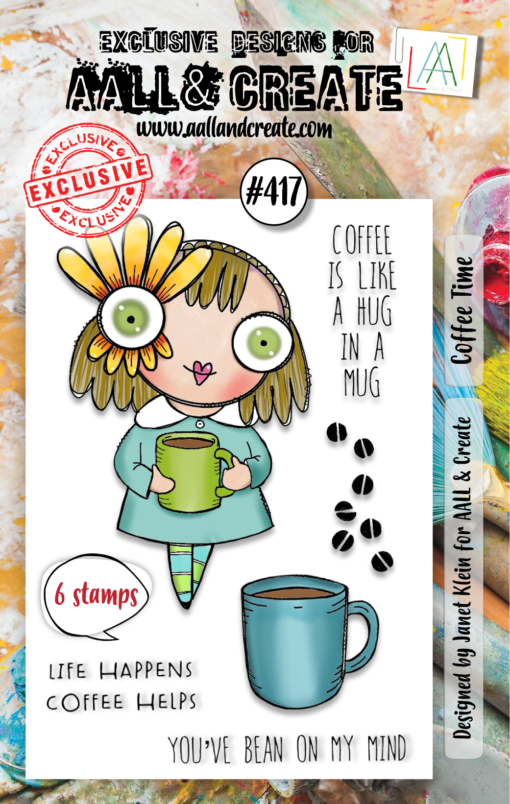 #417 - A7 Clear Stamp Set - Coffee Time