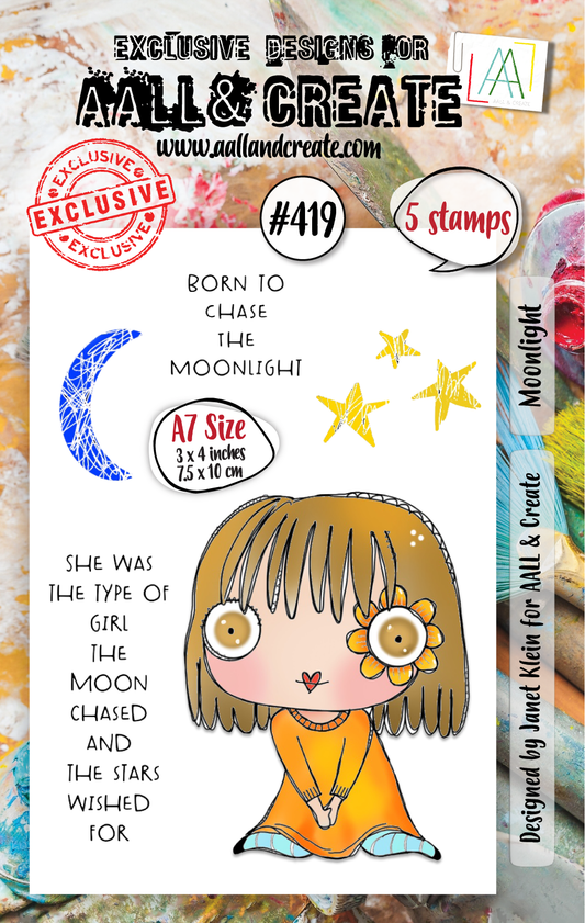 #419 - A7 Clear Stamp Set - Moonlight