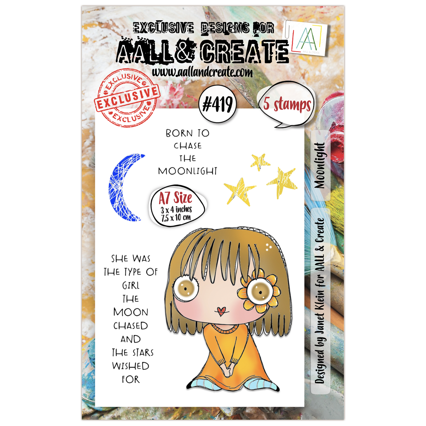 #419 - A7 Clear Stamp Set - Moonlight