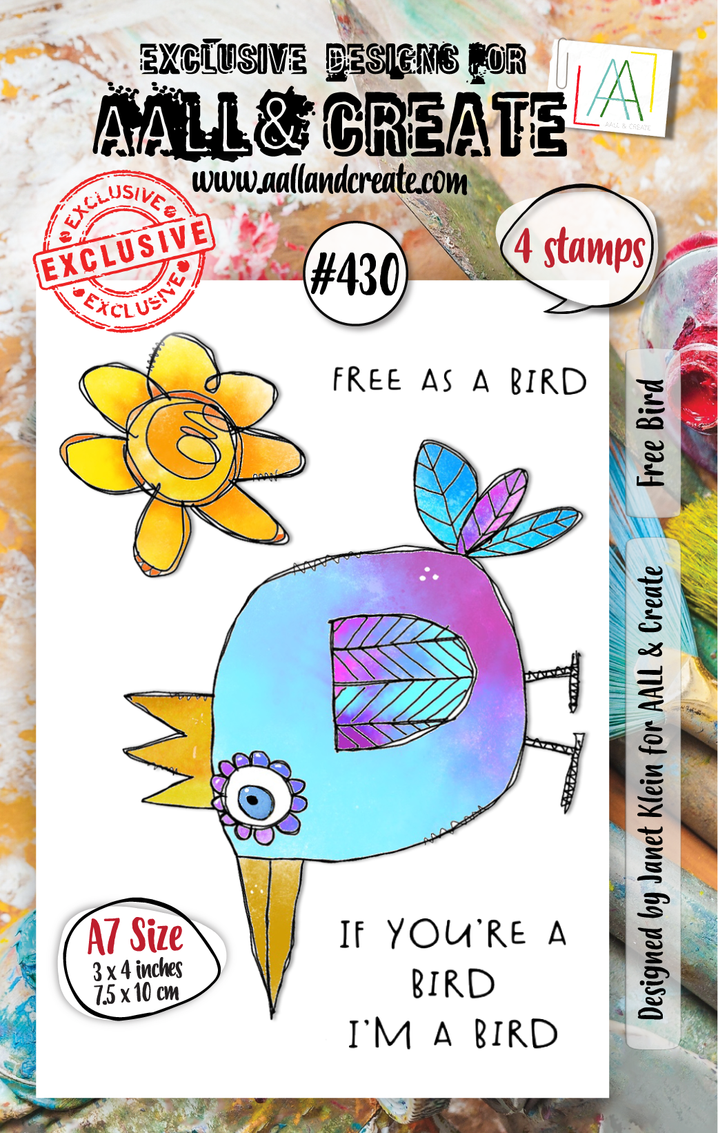 #430 - A7 Clear Stamp Set - Free Bird