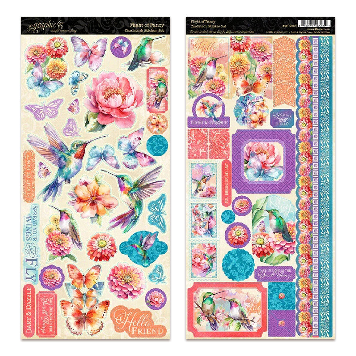 Graphic 45 Flight of Fancy Cardstock Sticker Set