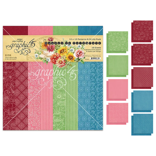 Graphic 45 Season to Celebrate 12x12 Inch Patterns & Solids Pack