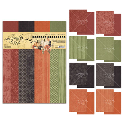 Graphic 45 Ghostly Greetings 8.5x11 Inch Patterns & Solids Pack