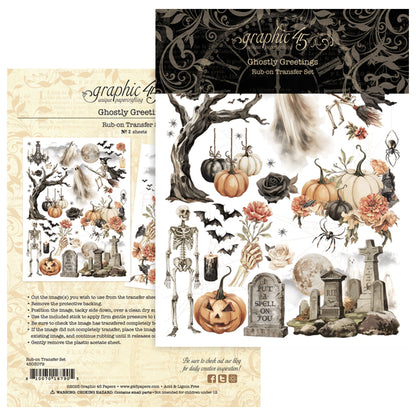 Graphic 45 Ghostly Greetings Rub-on Transfers
