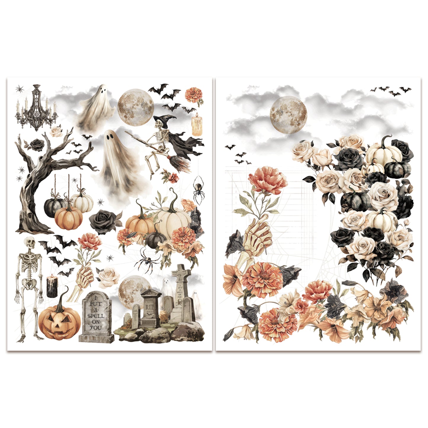 Graphic 45 Ghostly Greetings Rub-on Transfers