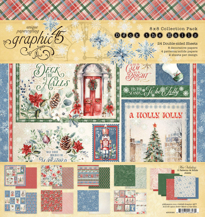 Graphic 45 Deck the Halls 8x8 Inch Collection Pack