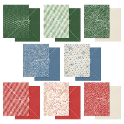 Graphic 45 Deck the Halls 8.5x11 Inch Patterns & Solids Pack