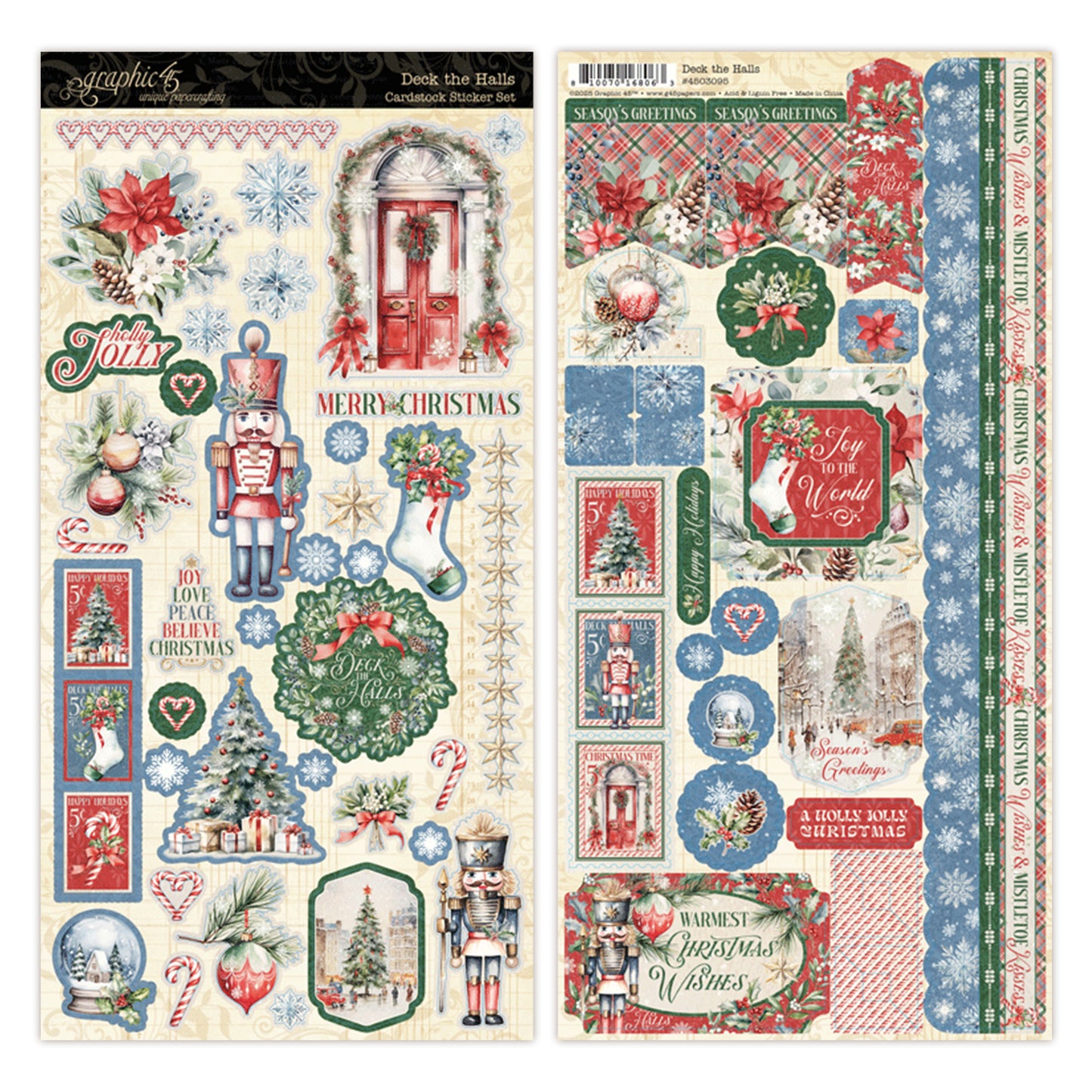 Graphic 45 Deck the Halls Sticker Set