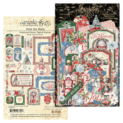 Graphic 45 Deck the Halls Chipboard Pieces, Tags & Frames