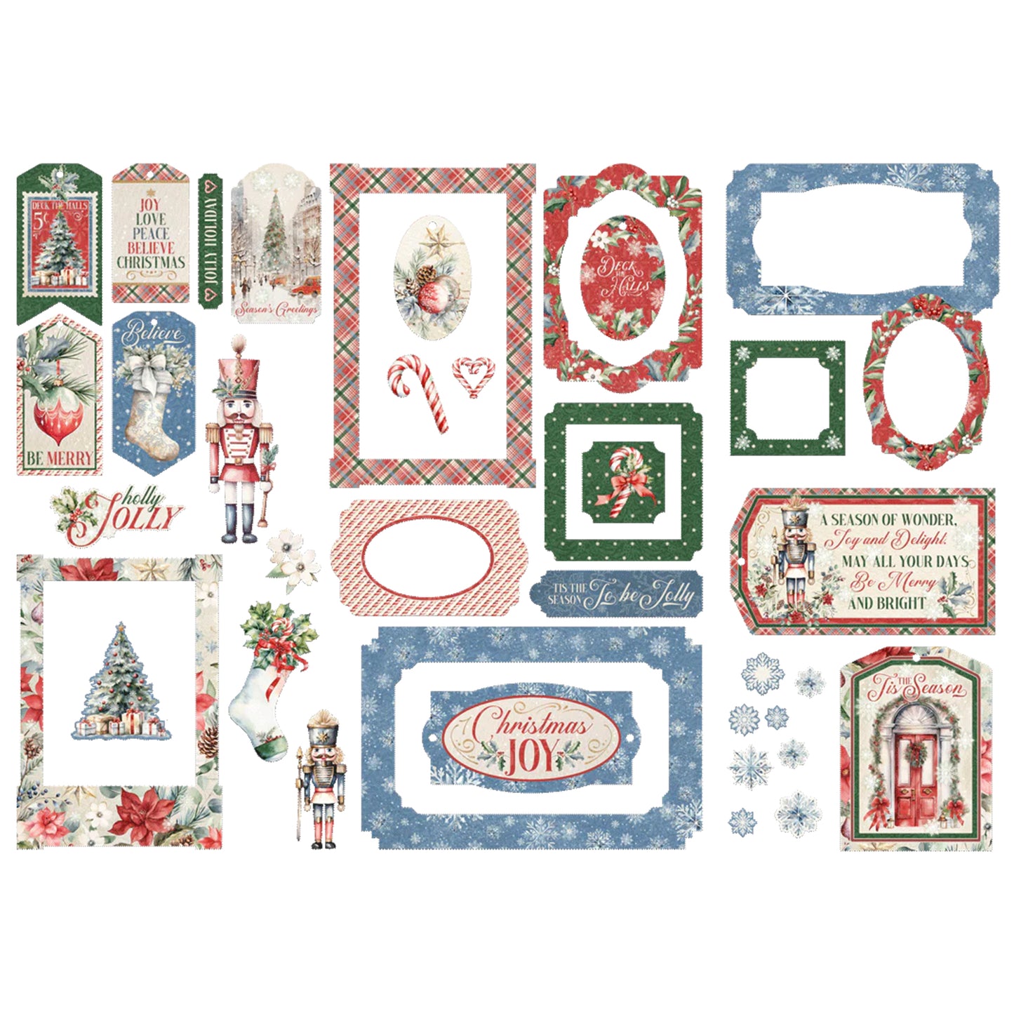 Graphic 45 Deck the Halls Chipboard Pieces, Tags & Frames