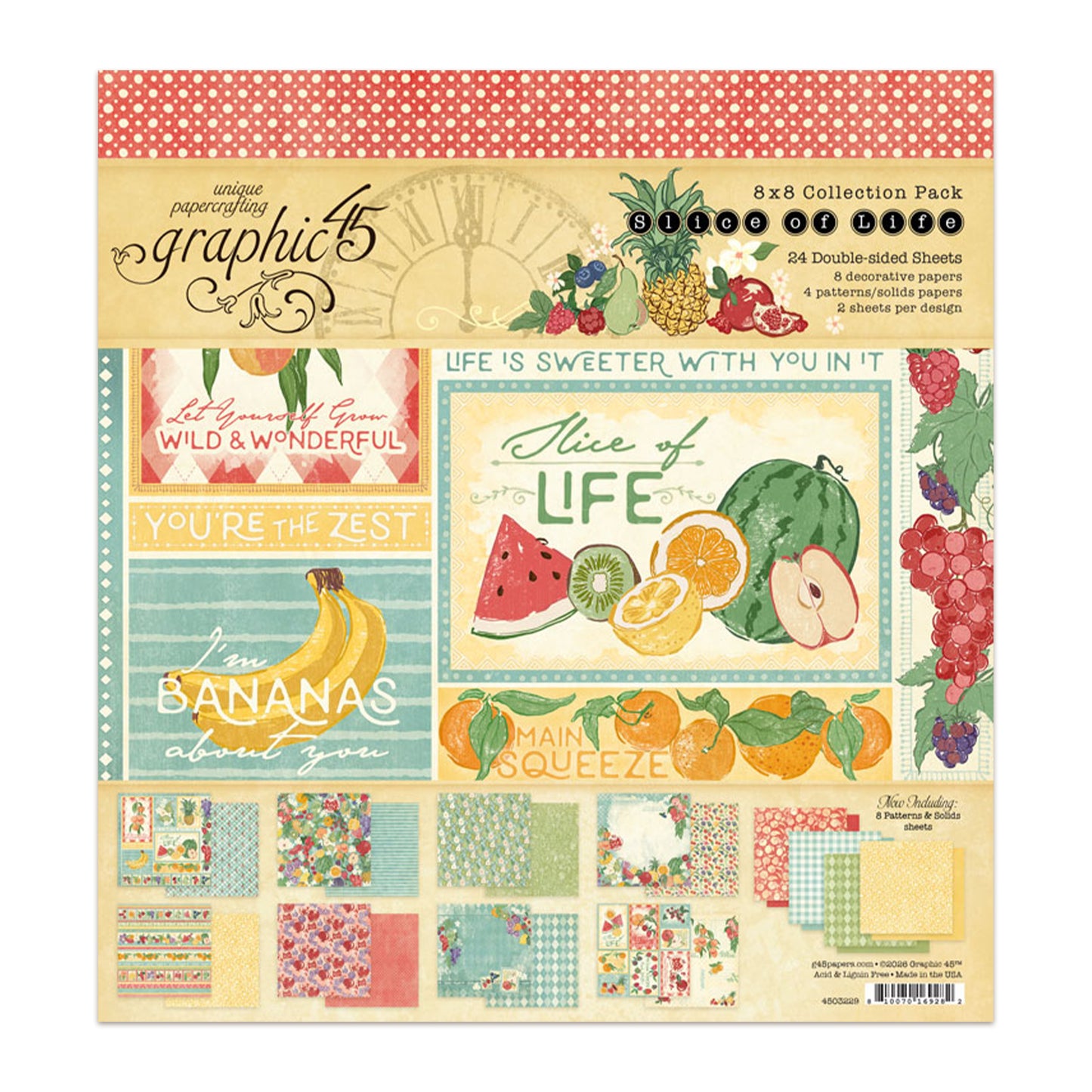 Graphic 45 Slice of Life 8x8 Inch Collection Pack