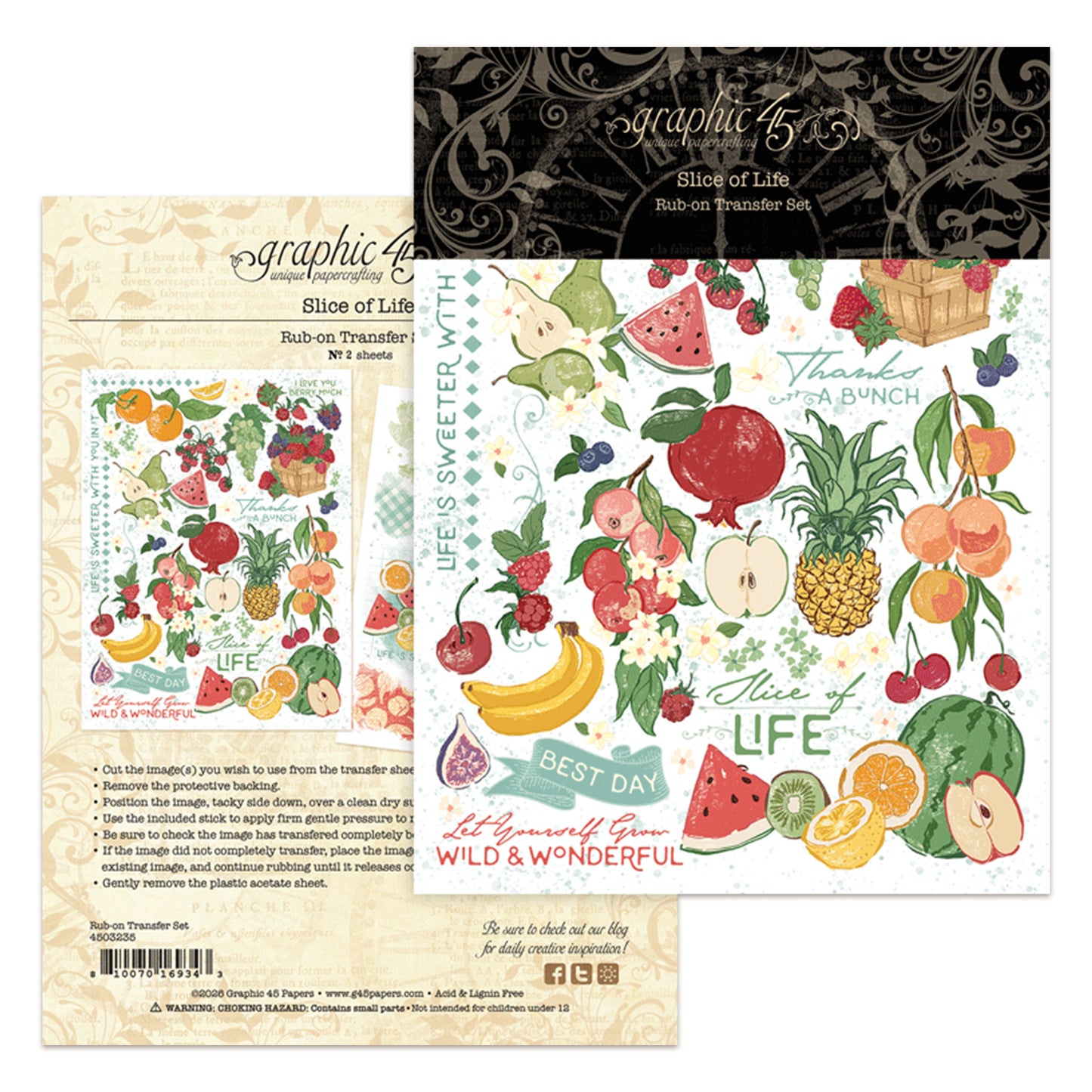 Graphic 45 Slice of Life Rub-on Transfers