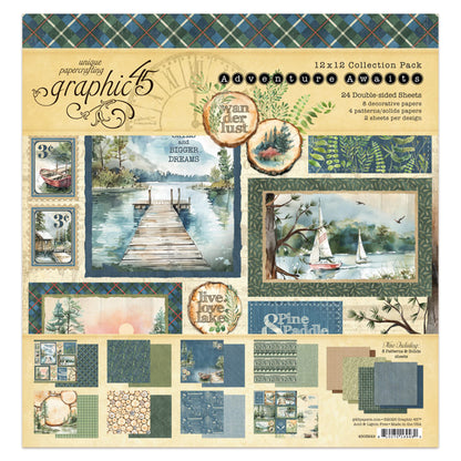 Graphic 45 Adventure Awaits 12x12 Inch Collection Pack