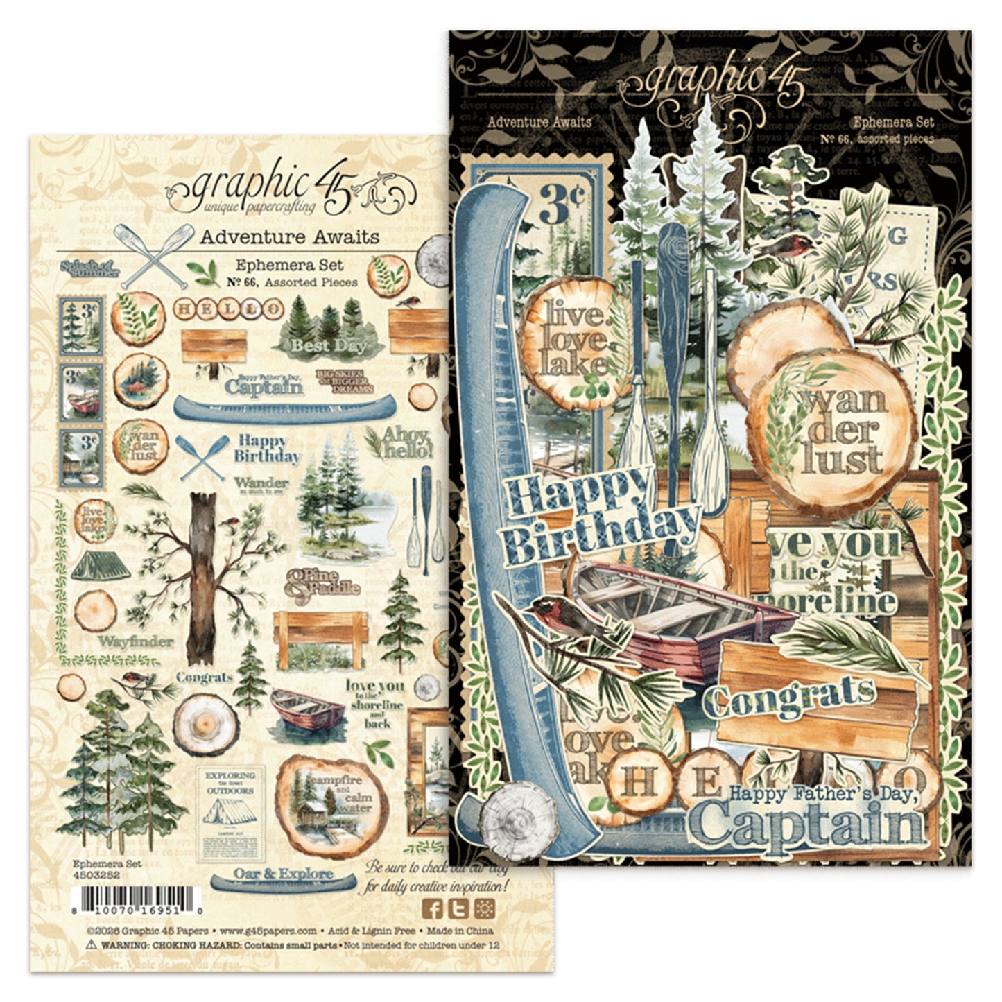 Graphic 45 Adventure Awaits Ephemera Set