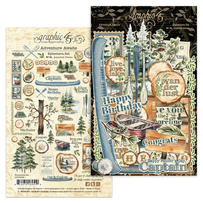 Graphic 45 Adventure Awaits Ephemera Set
