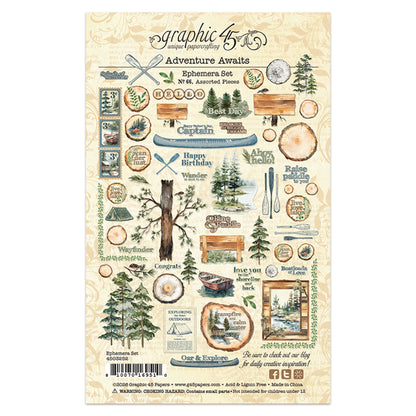 Graphic 45 Adventure Awaits Ephemera Set