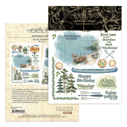 Graphic 45 Adventure Awaits Rub-on Transfers