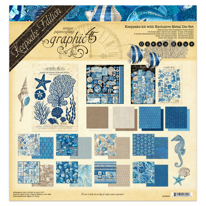 Graphic 45 Ocean Blue Keepsake Kit with Exclusive Metal Die-Set