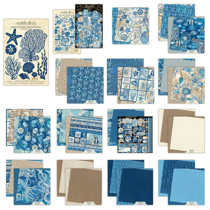 Graphic 45 Ocean Blue Keepsake Kit with Exclusive Metal Die-Set