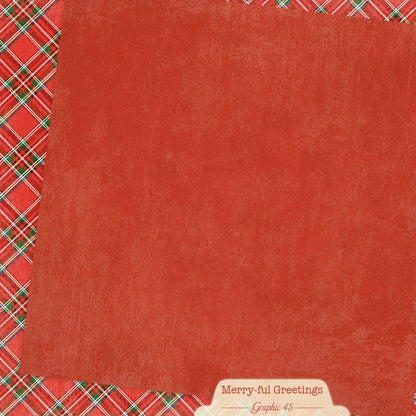 Graphic45 Merry-ful Greetings 12x12 Inch Plaids & Stripes Pack ~ Ship from 31st Aug