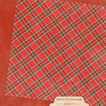 Graphic45 Merry-ful Greetings 12x12 Inch Plaids & Stripes Pack ~ Ship from 31st Aug