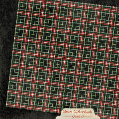 Graphic45 Merry-ful Greetings 12x12 Inch Plaids & Stripes Pack ~ Ship from 31st Aug
