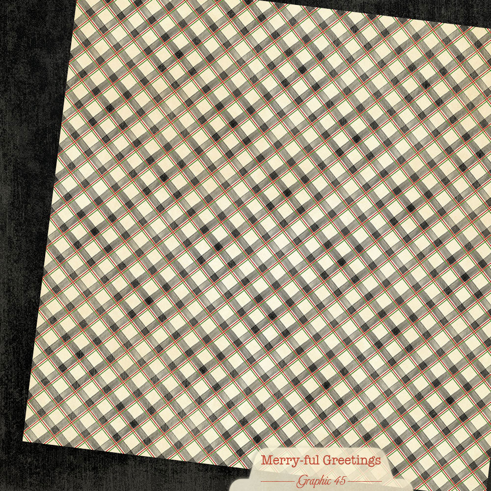 Graphic45 Merry-ful Greetings 12x12 Inch Plaids & Stripes Pack ~ Ship from 31st Aug