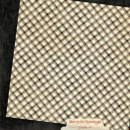 Graphic45 Merry-ful Greetings 12x12 Inch Plaids & Stripes Pack ~ Ship from 31st Aug