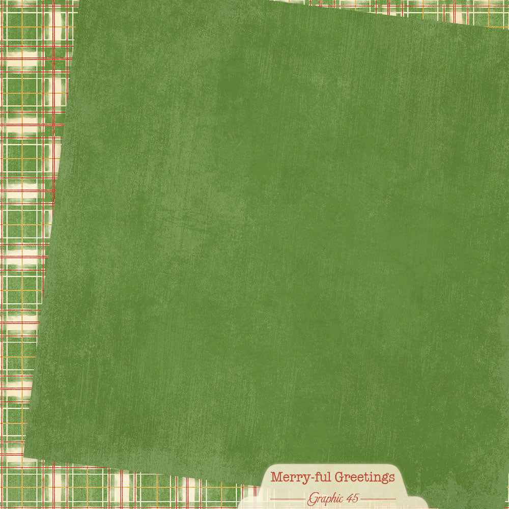 Graphic45 Merry-ful Greetings 12x12 Inch Plaids & Stripes Pack ~ Ship from 31st Aug