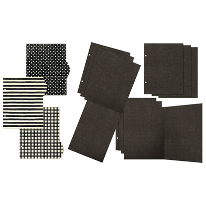 Graphic45 Check Binder Album with Interactive Pages Black ~ Ship from 31st Aug